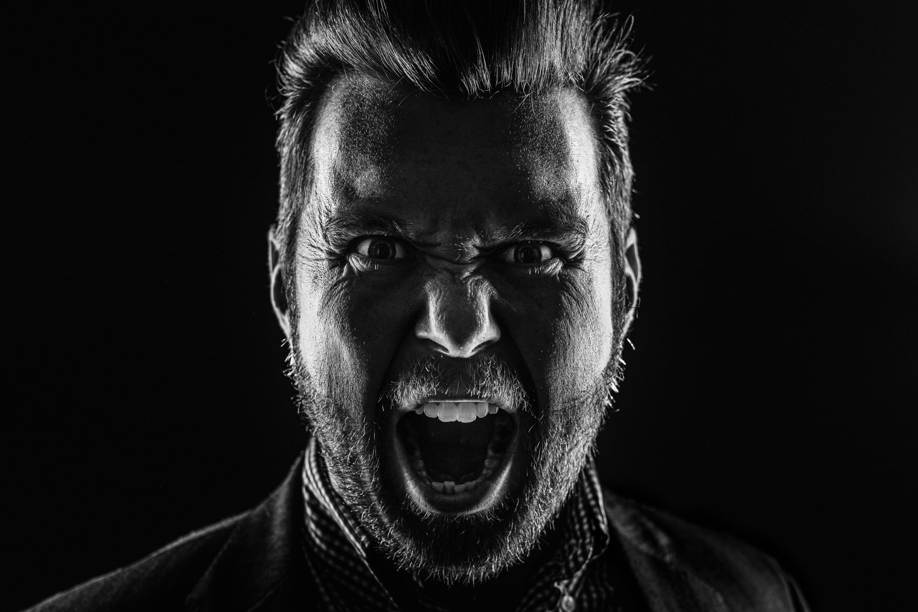 Creative portrait of Christian - dramatic studio lighting